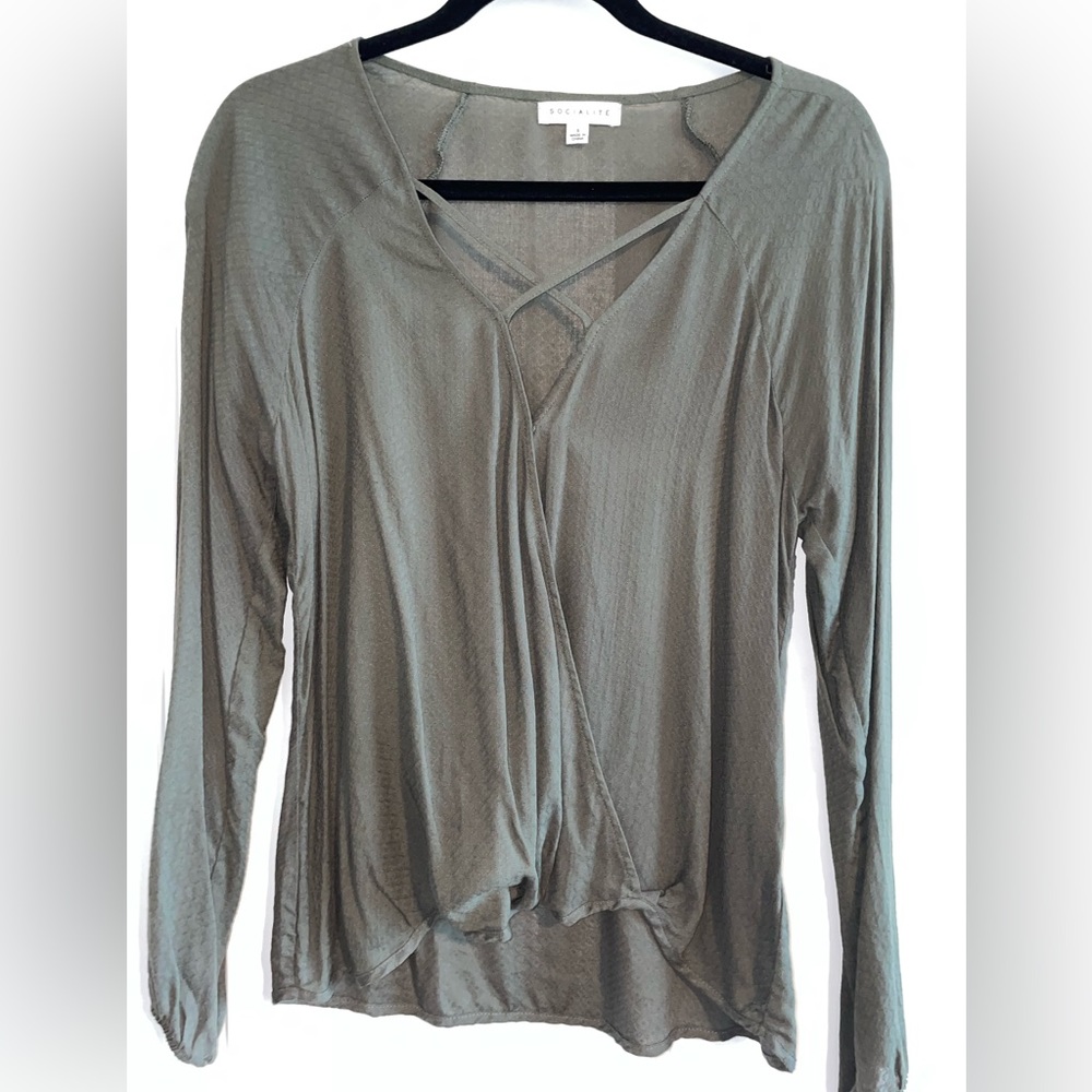 Socialite olive colored button-up.